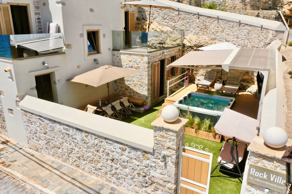 seaview villa ermioni with hot tub and garden for rent